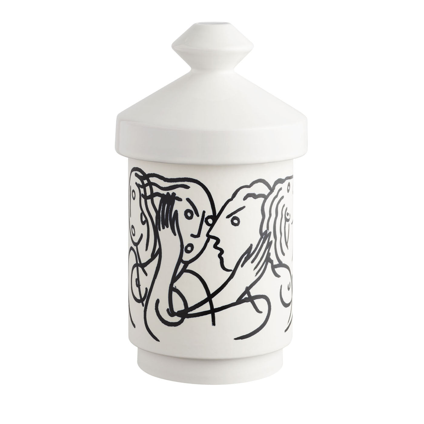 Foga Weiße Vase mit Deckel - Hauptansicht