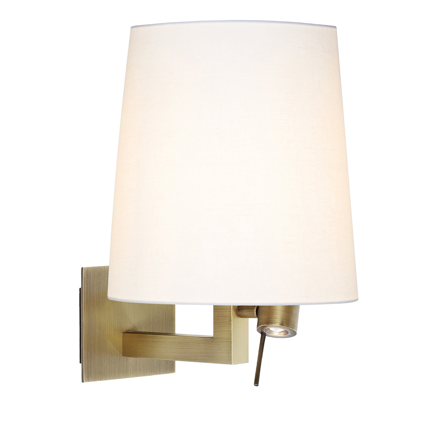 Lámpara LED Tonda en bronce con pantalla de algodón blanco - Vista principal
