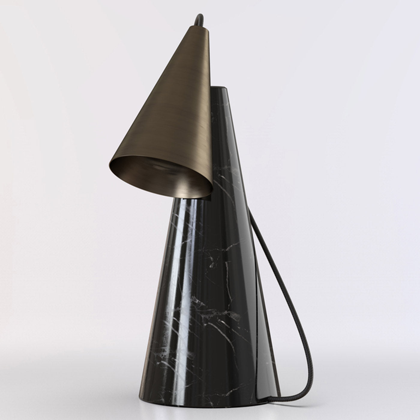 ED038 Black Stone and Bronze Table Lamp - Alternative view 1
