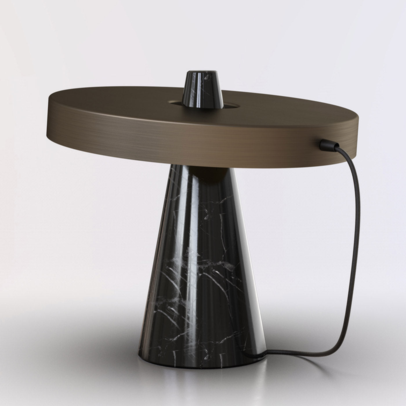 ED039 Lampada da tavolo in pietra nera e bronzo - Vista alternativa 1