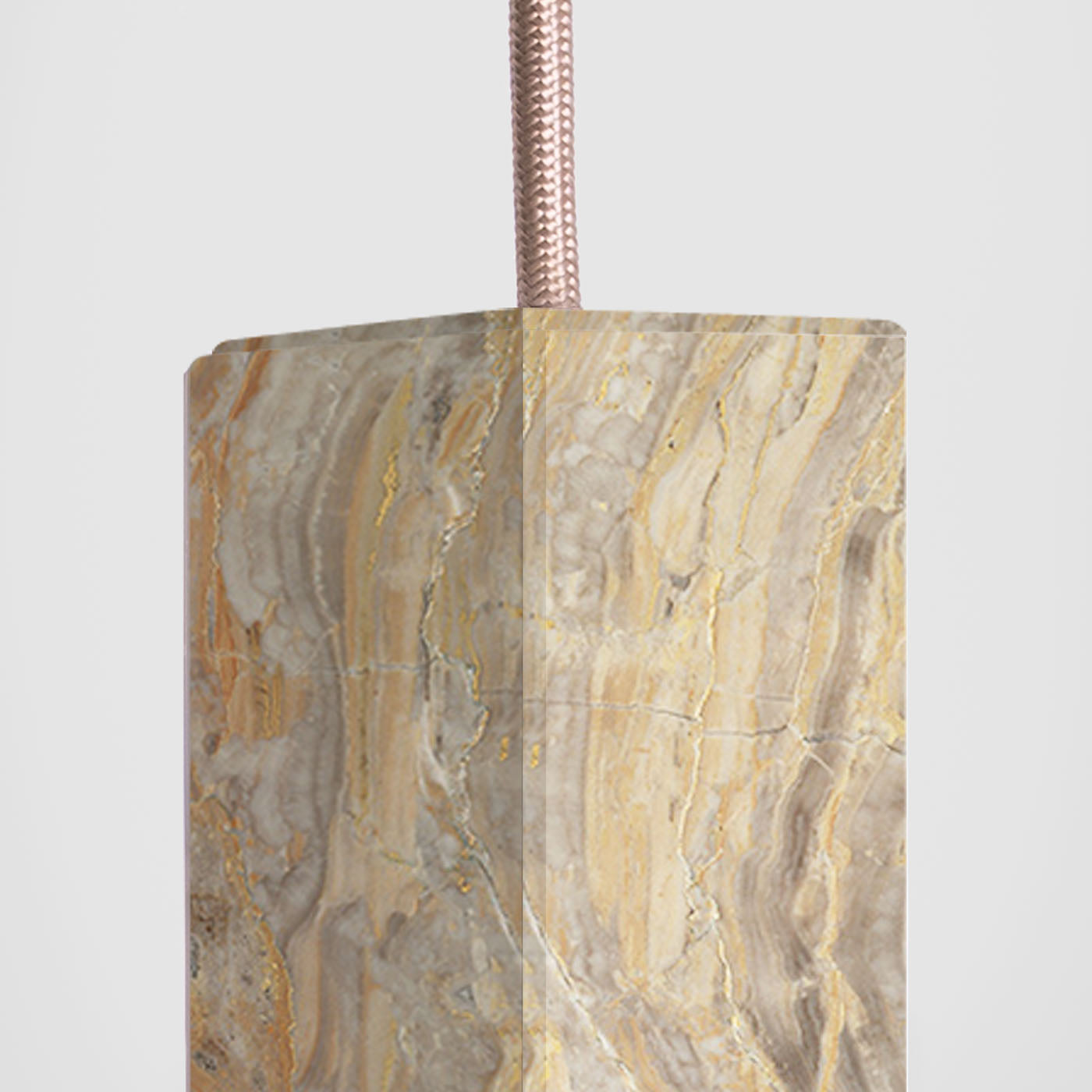 Lampada/One Arabescato Orobico Sospensione in marmo grigio e arancio RE 02 - Vista alternativa 5