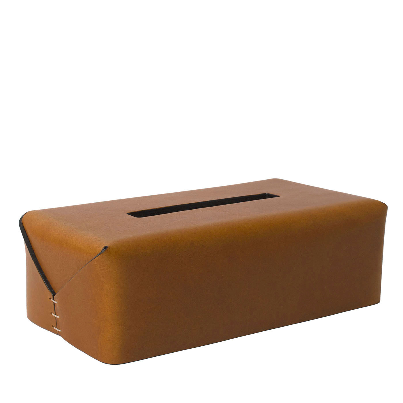 Caja de pañuelos marrón de corte rectangular de Oscar Maschera - Vista principal