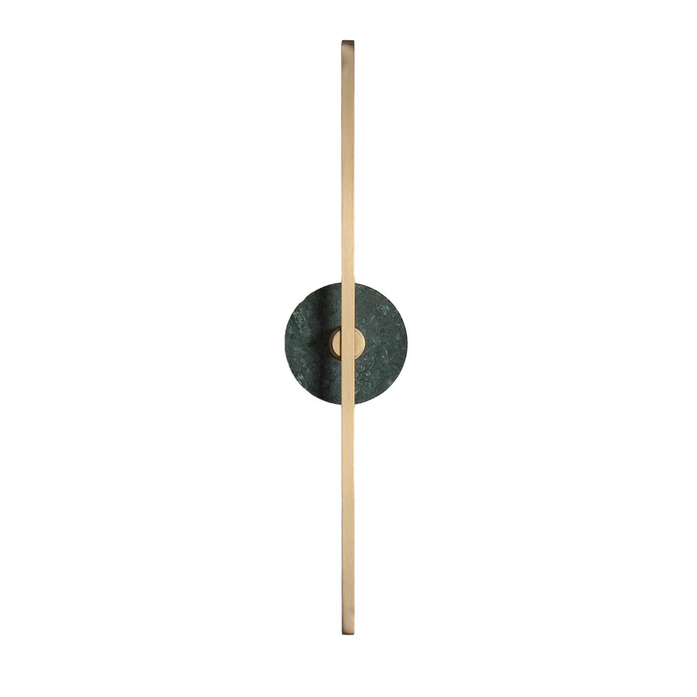 "Essential Stick" in Satin Brass and Green Guatemala Marble - Main view