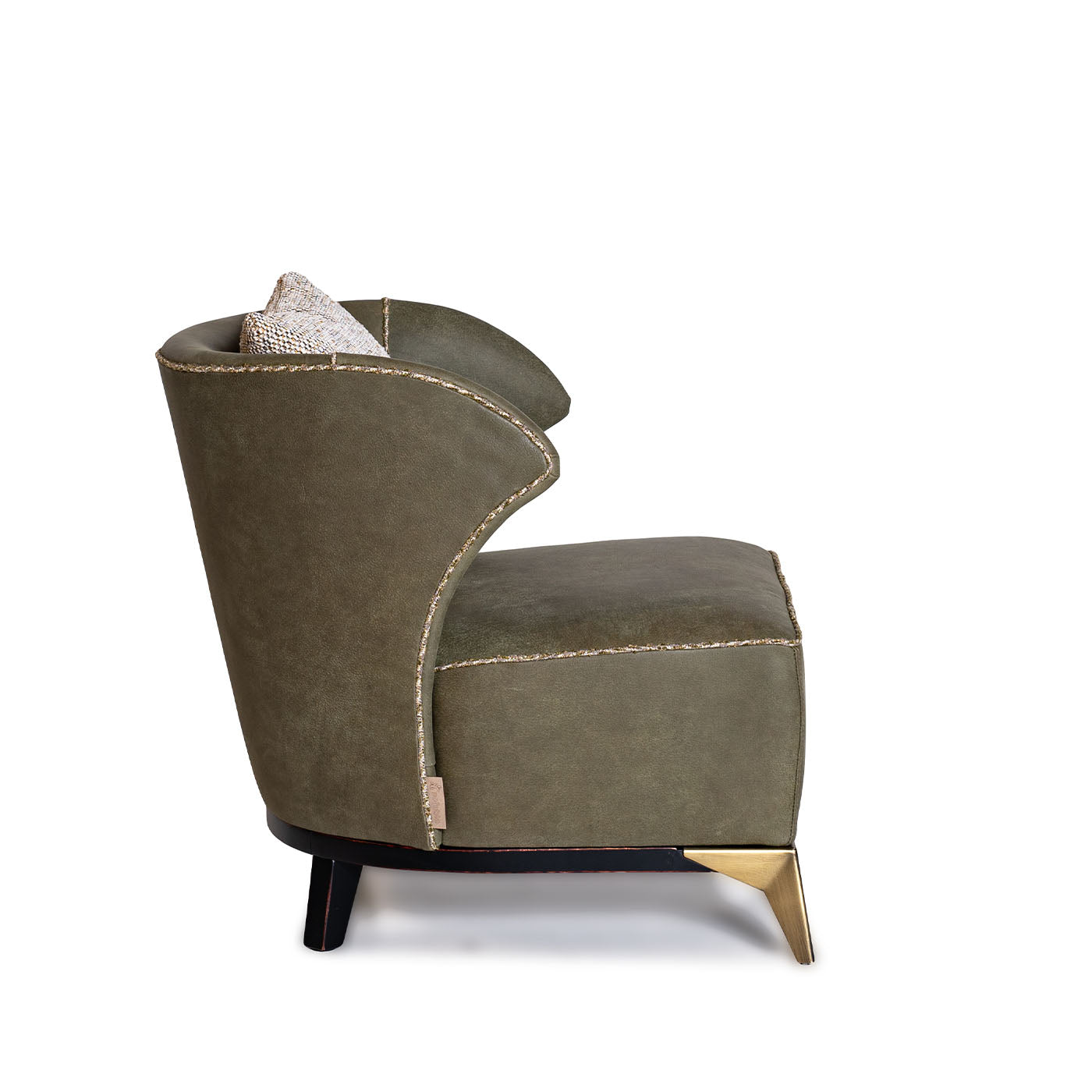 Agostina Green Leather Armchair - Alternative view 4