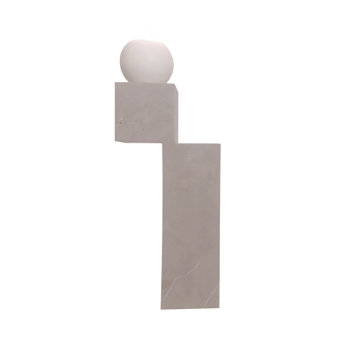 A White Natural Stone Candleholder - Main view
