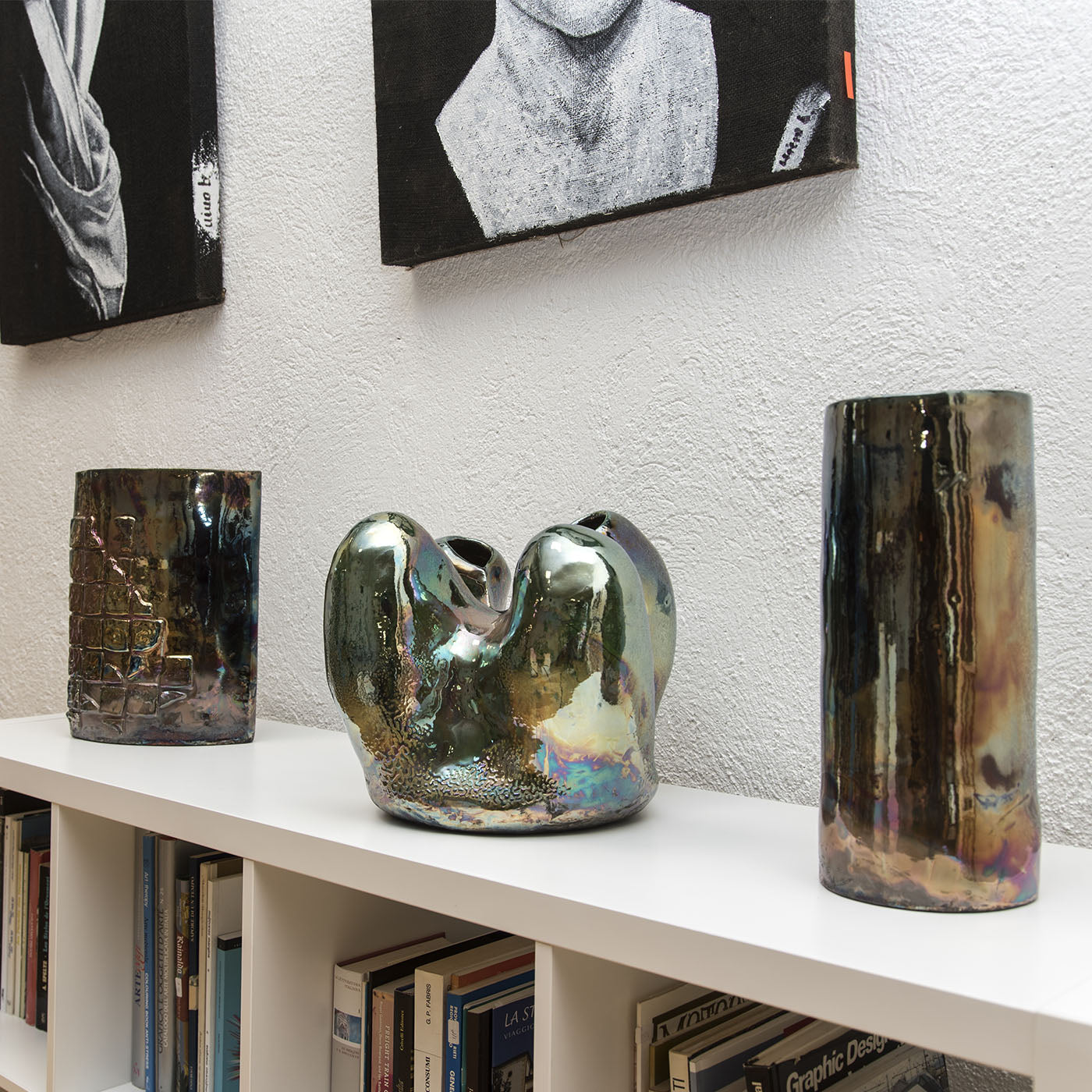 Estate Romana Sculpture/vase en céramique polychrome de Nino Basso - Vue alternative 5