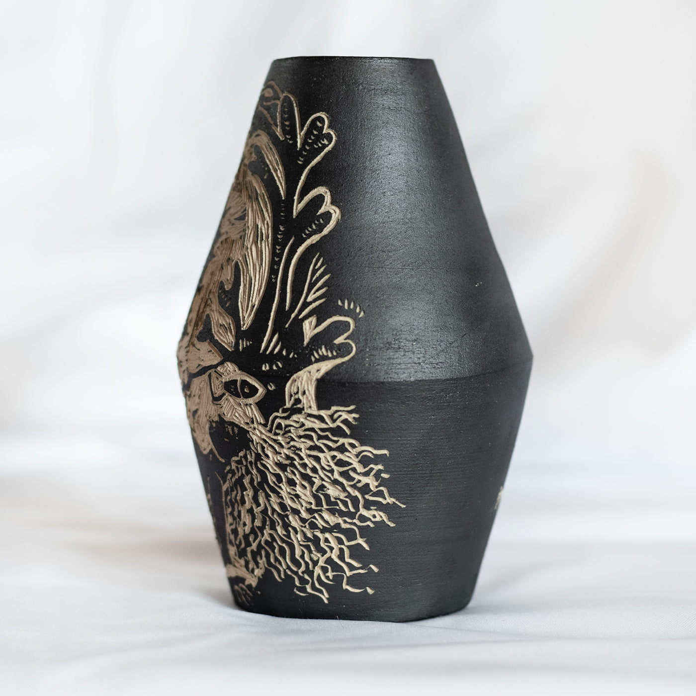 Cavalluccio Marino Beige and Black Grés Vase - Alternative view 1