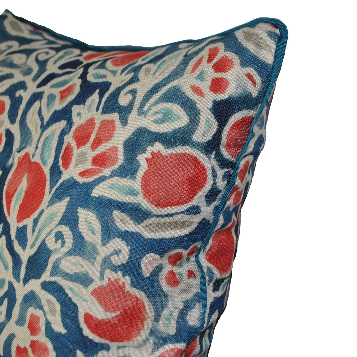 Coussin en lin à fleurs Blue'n'Red - Vue alternative 1