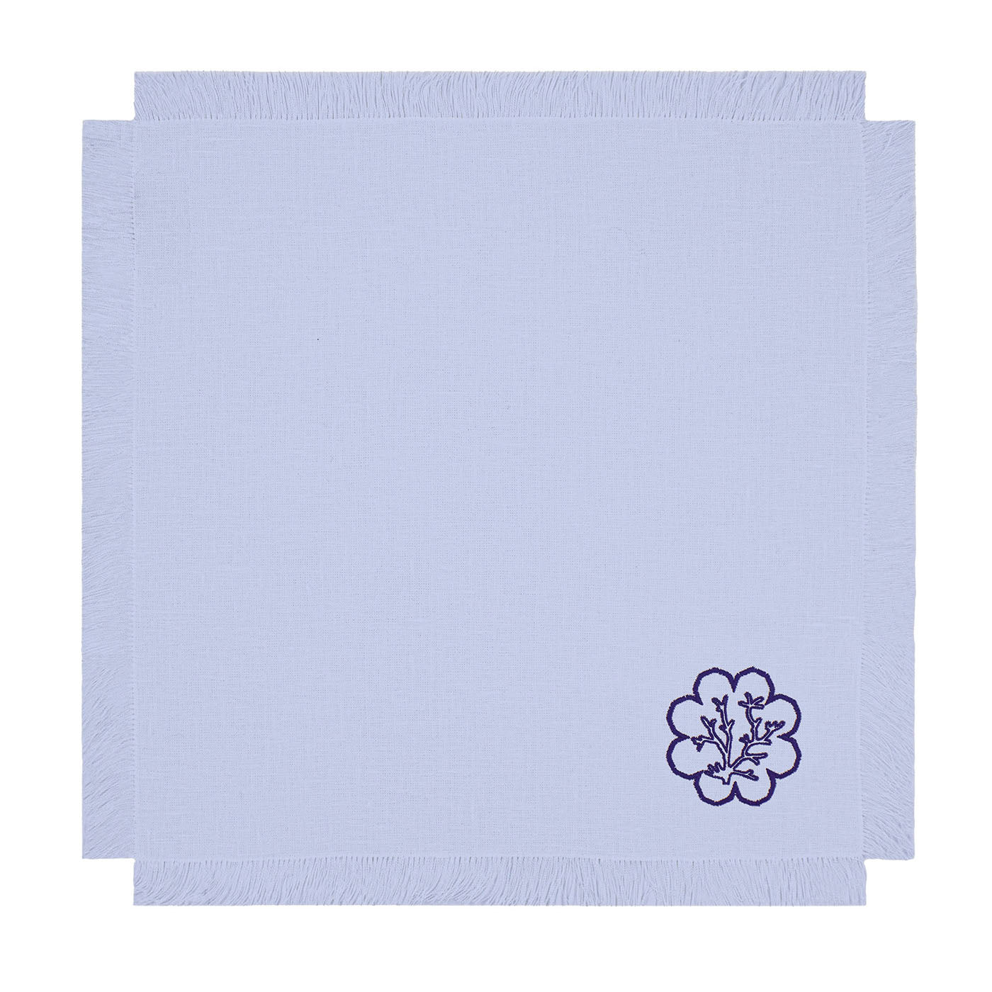 Corallo Blu Set de 6 serviettes en azur brodées - Vue principale
