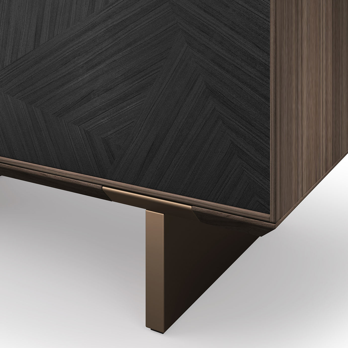 Solferino Canaletto walnut burnished anthracite black inlay door sideboard - Alternative view 4