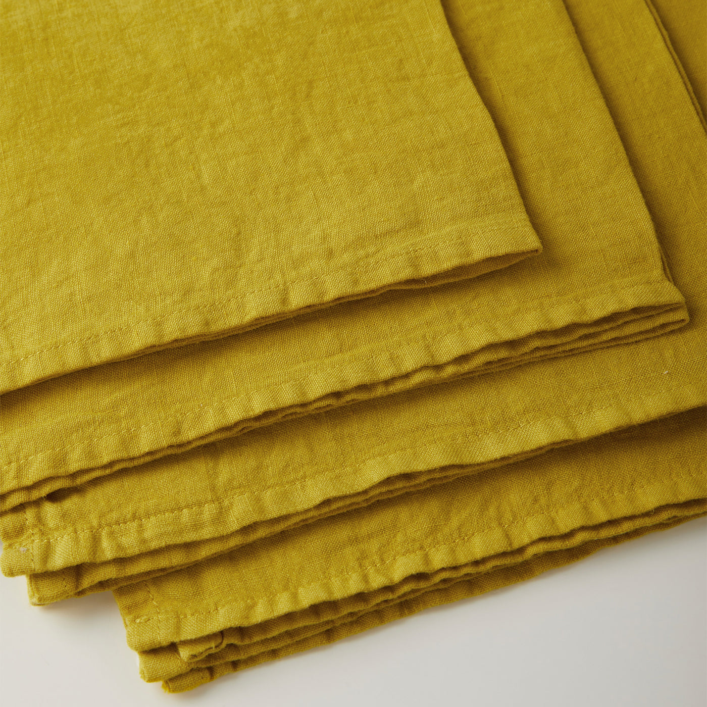 Set di 4 tovaglioli di lino giallo chiaro  - Vista alternativa 3