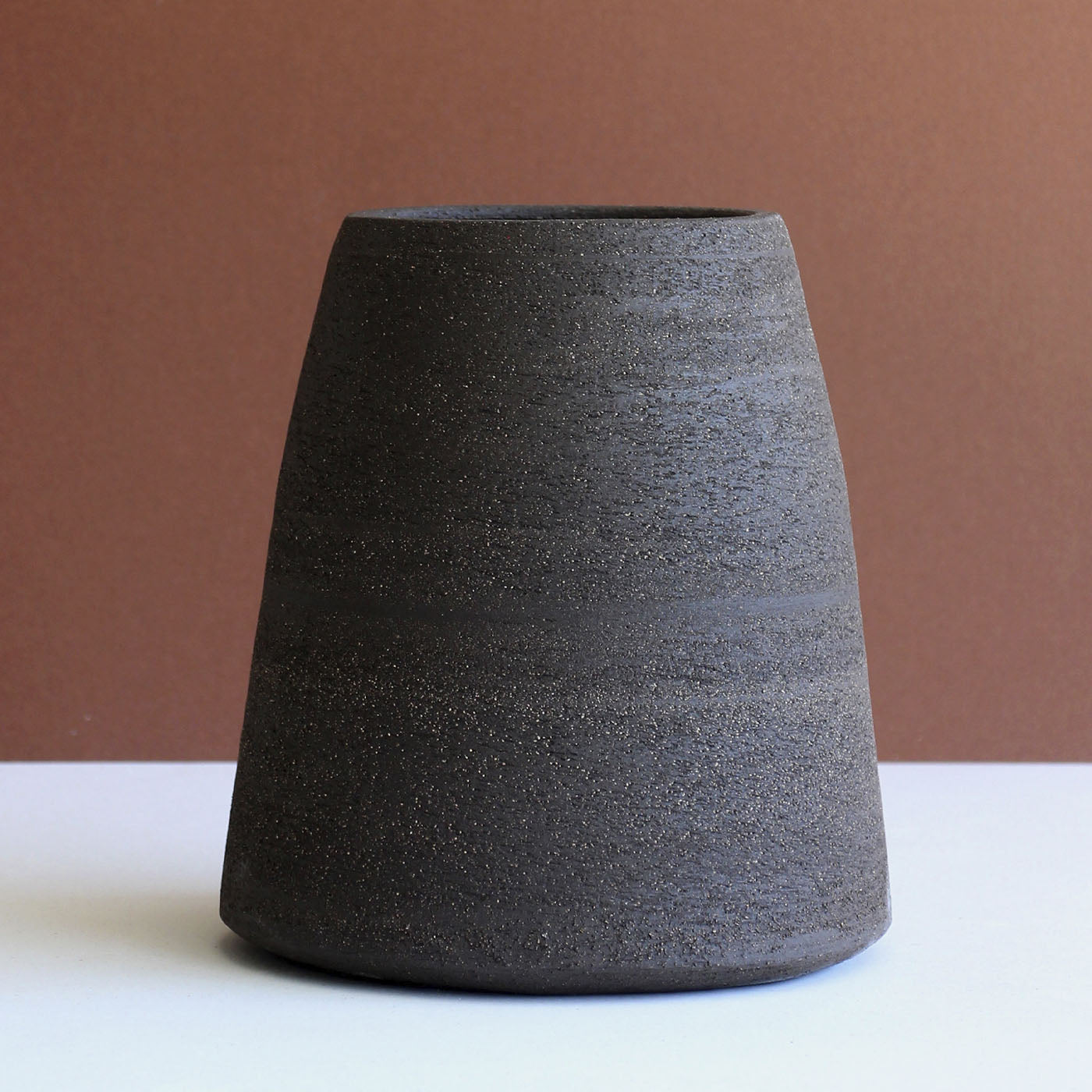Tapered Carbon-Black Decorative Vase - Alternative view 1
