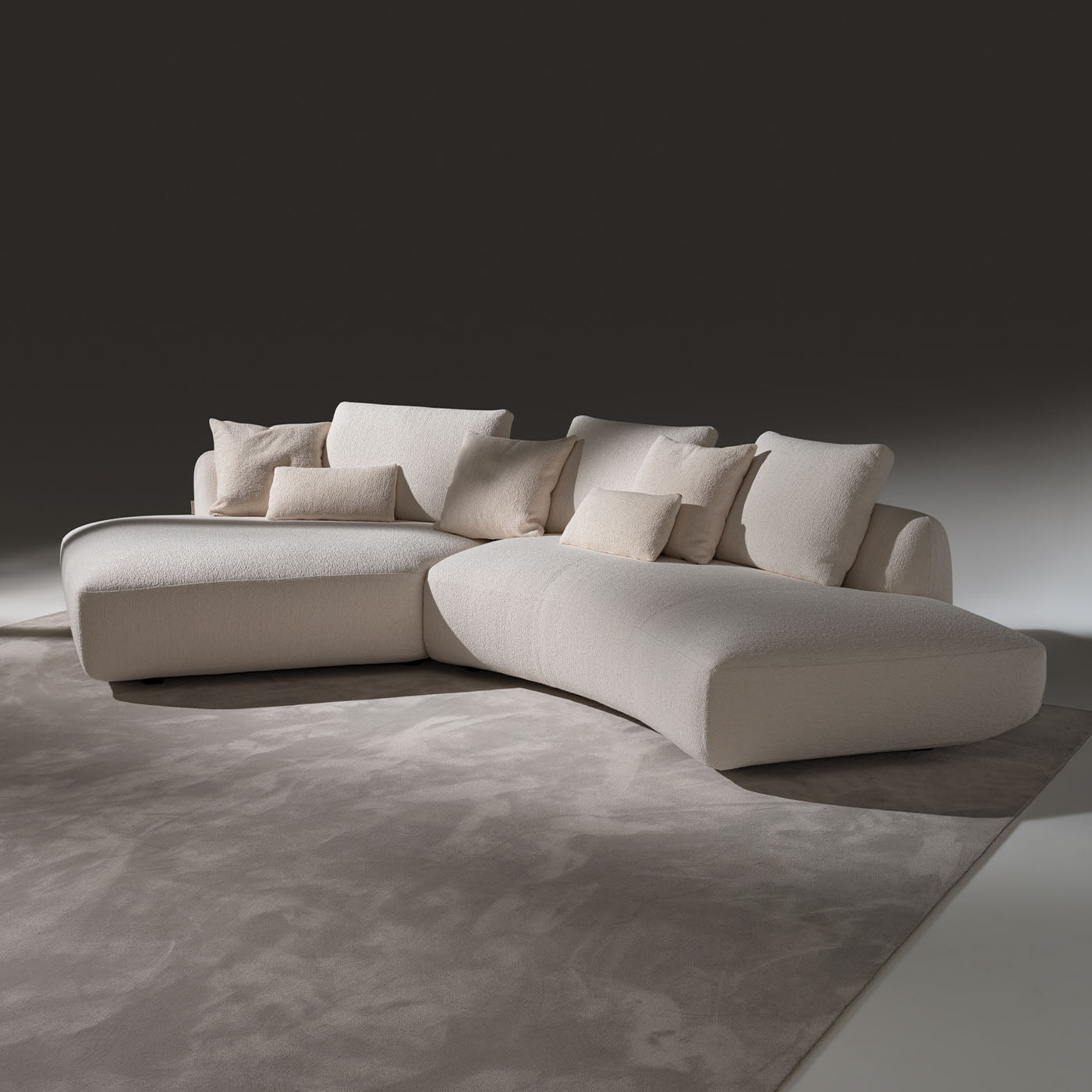 Naxos White Fabric L-Shape Sofa - Alternative view 2