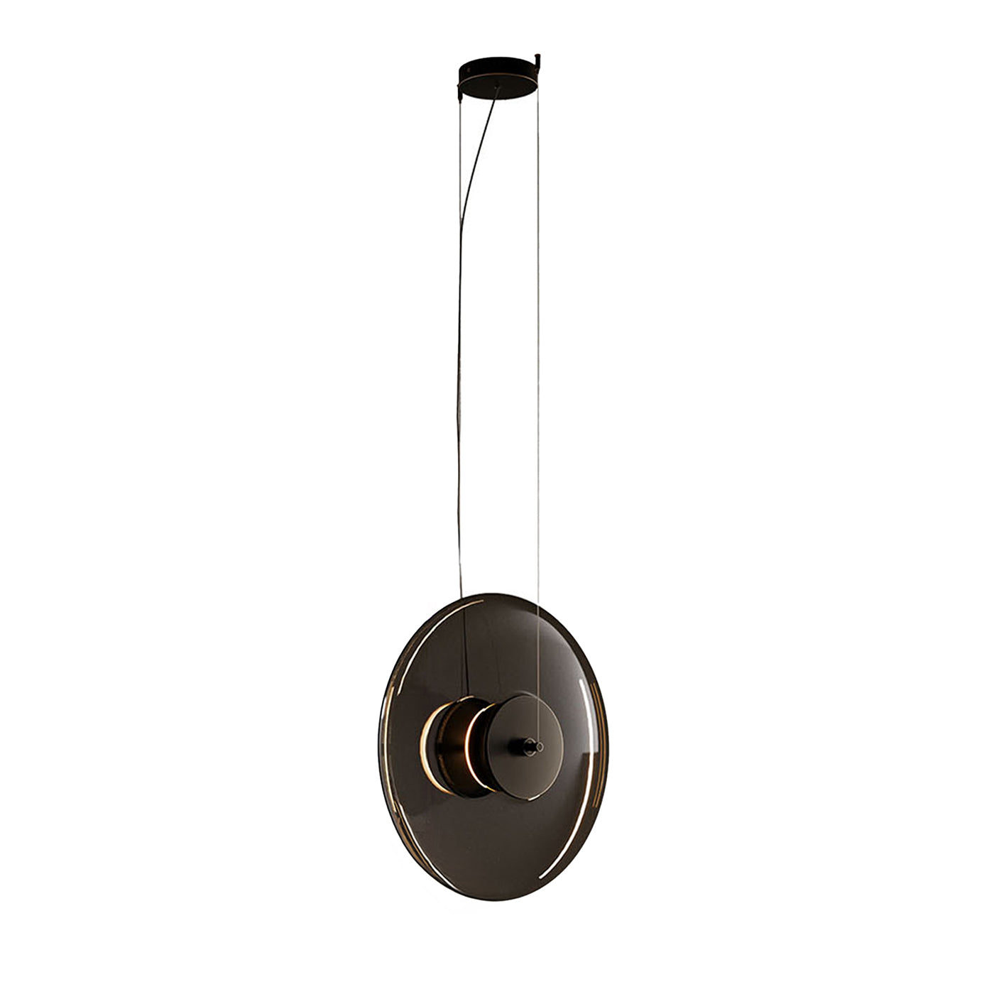 Zen Suspension Lamp In Smoke Grey Glass - Main view