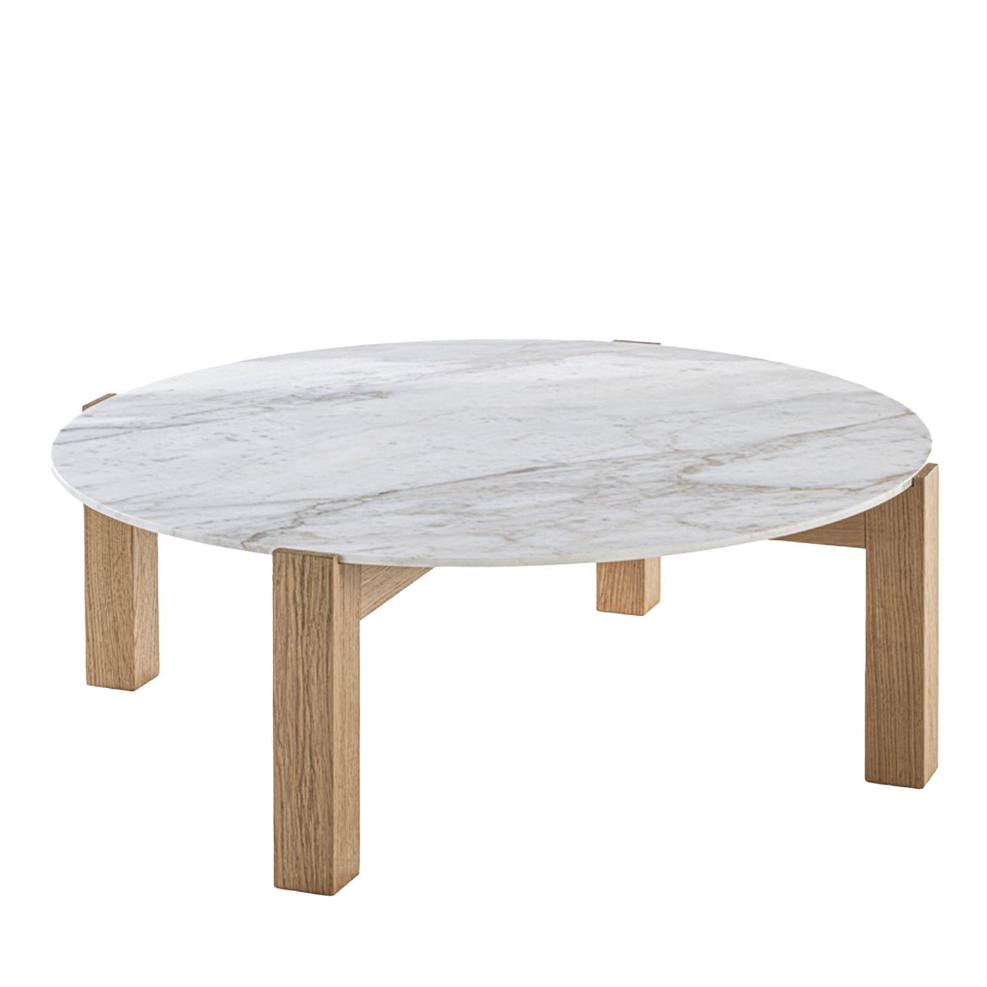 Moon 1 Round White Marble Coffee Table - Main view