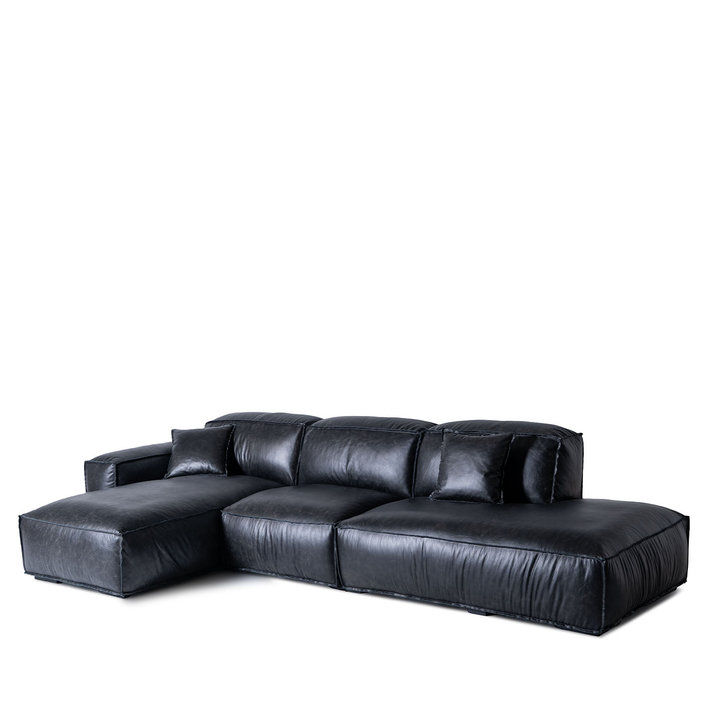 Placido Anthracite Leather Modular Sofa - Alternative view 4