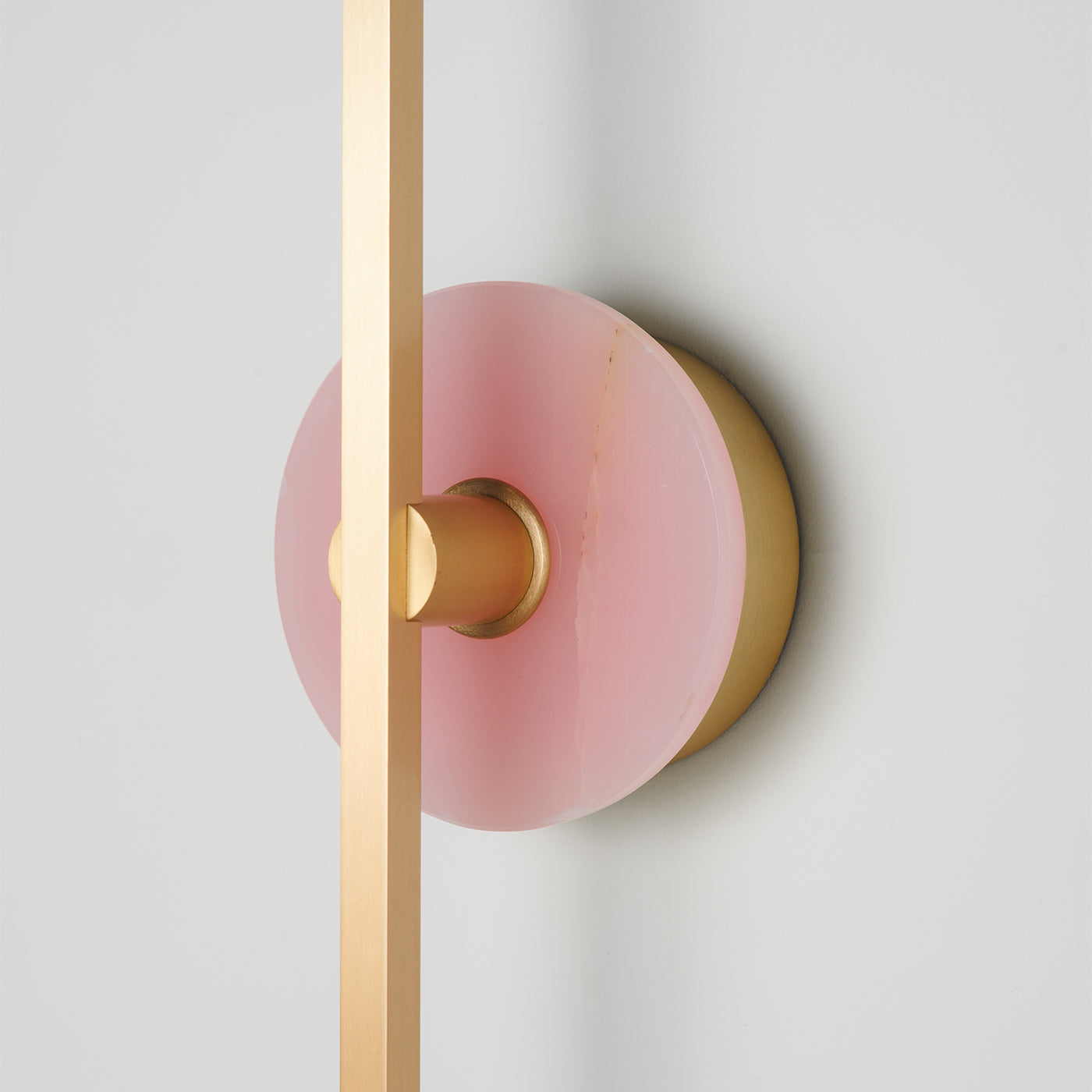 Essential Stick Satin Brass and Pink Onyx Wall Lamp - Alternative view 1