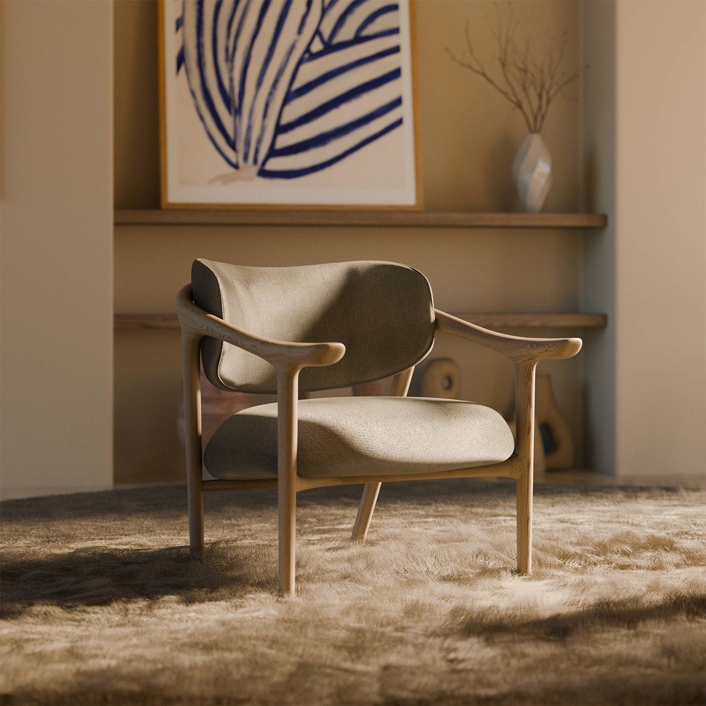 Aida Beige Lounge Chair by Libero Rutilo - Alternative view 2