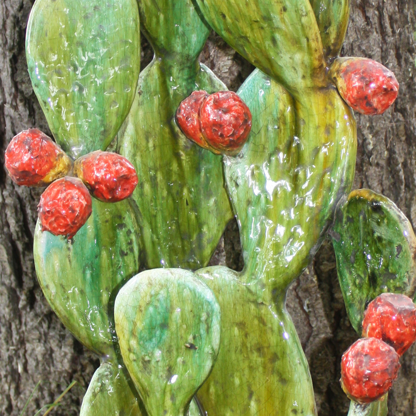 Prickly Pear Polychrome Sculpture - Alternative view 1