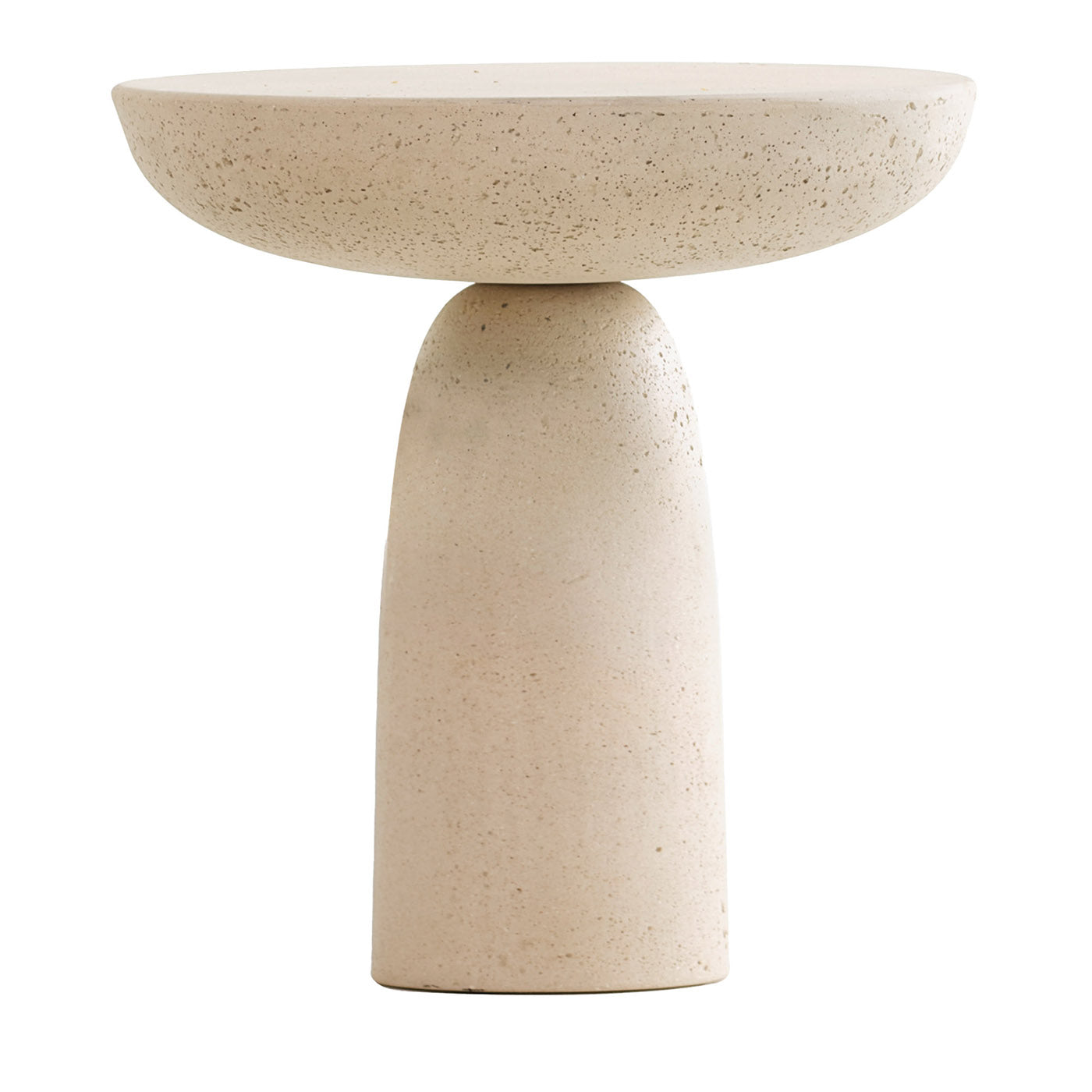 Olo White Cement Stone Side Table by Antonio Facco - Main view