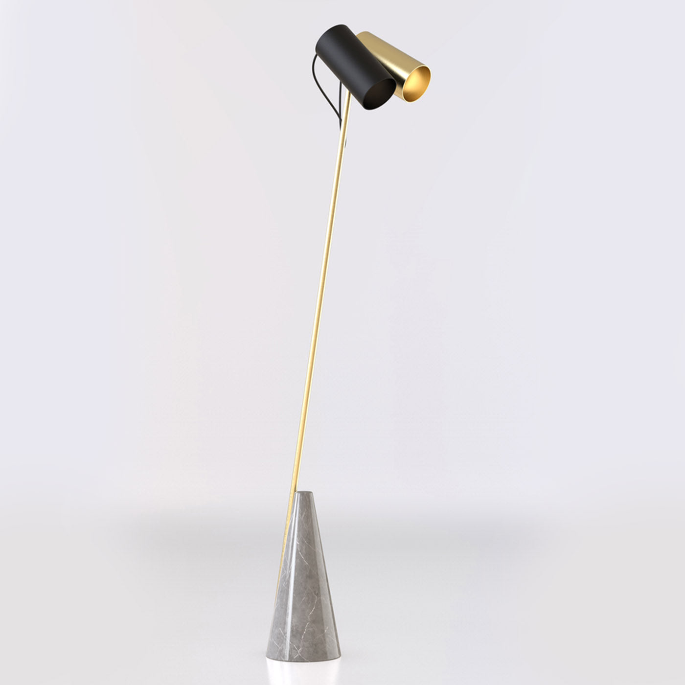ED027 Grey Stone and Brass Floor Lamp - Alternative view 3