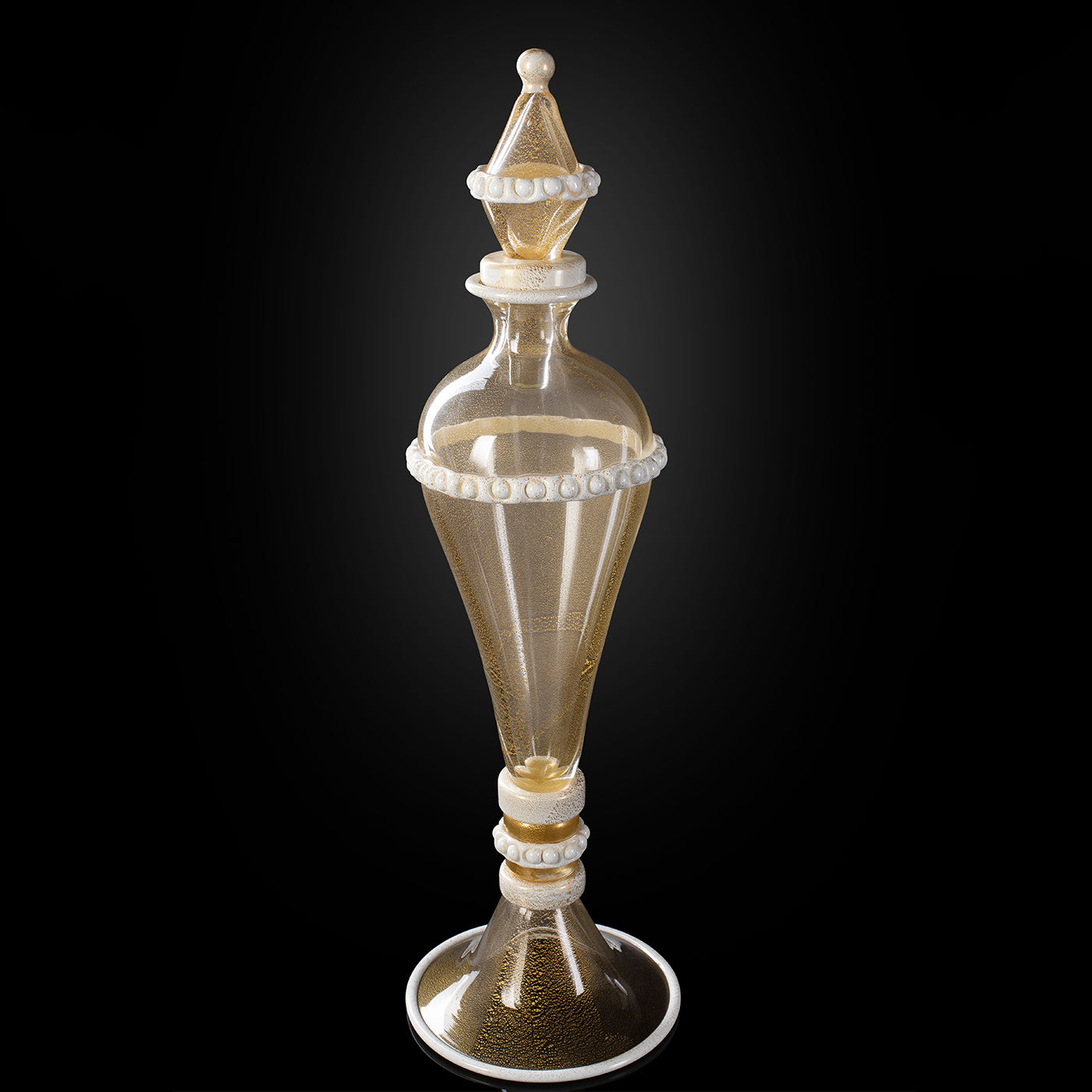 Stmat 24K White & Gold Footed Vase with Lid - Alternative view 3