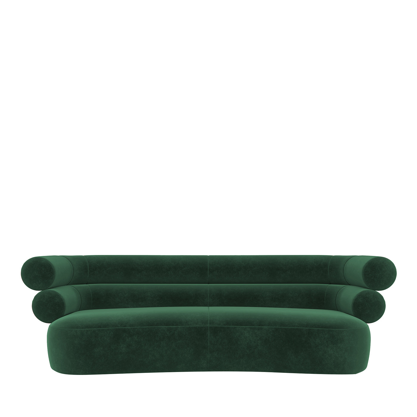 Tube Smaragdgrünes Sofa aus Samt - Hauptansicht