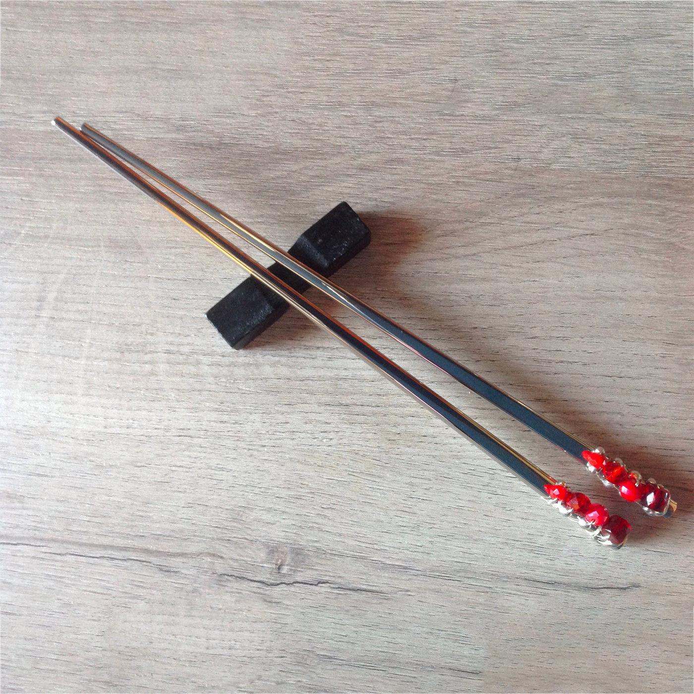 Lui & Lei Red Crystal Set of 2 Chopsticks - Alternative view 1