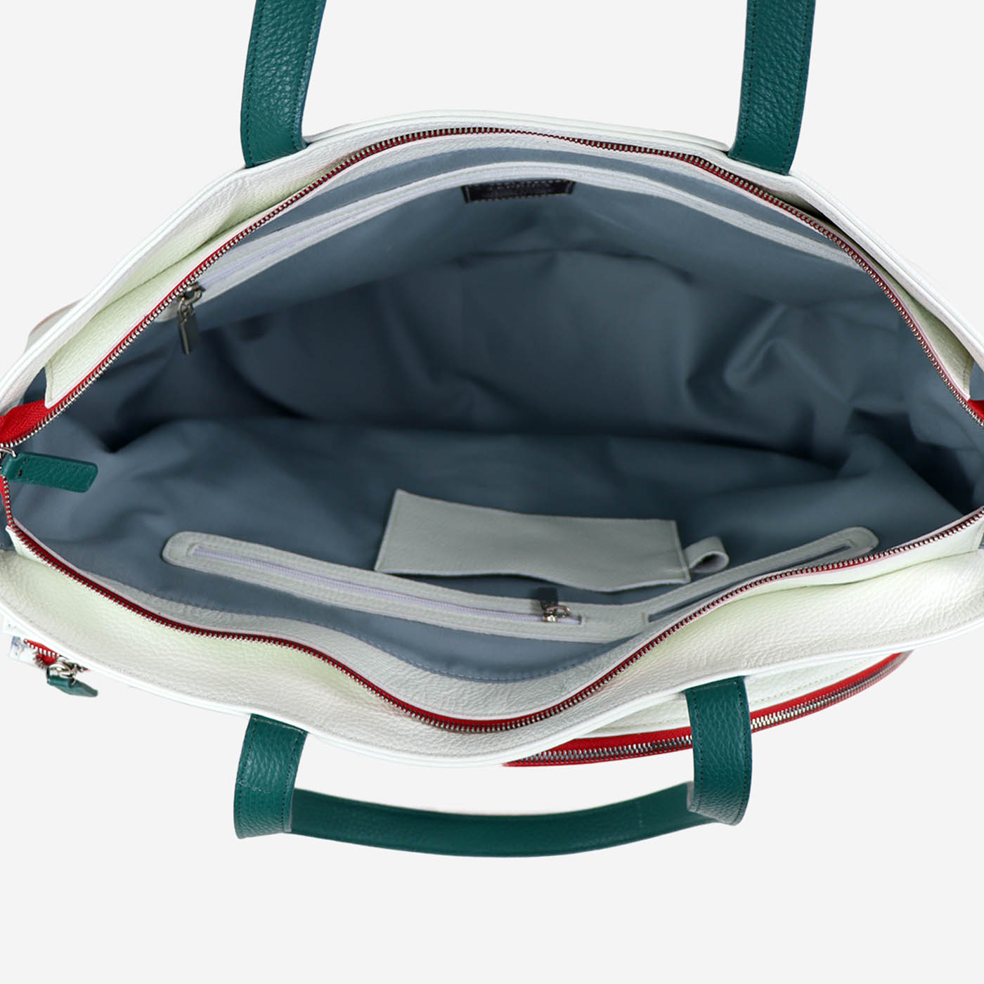 Bolsa de deporte blanca y roja con bolsillo en forma de raqueta de tenis - Vista alternativa 2