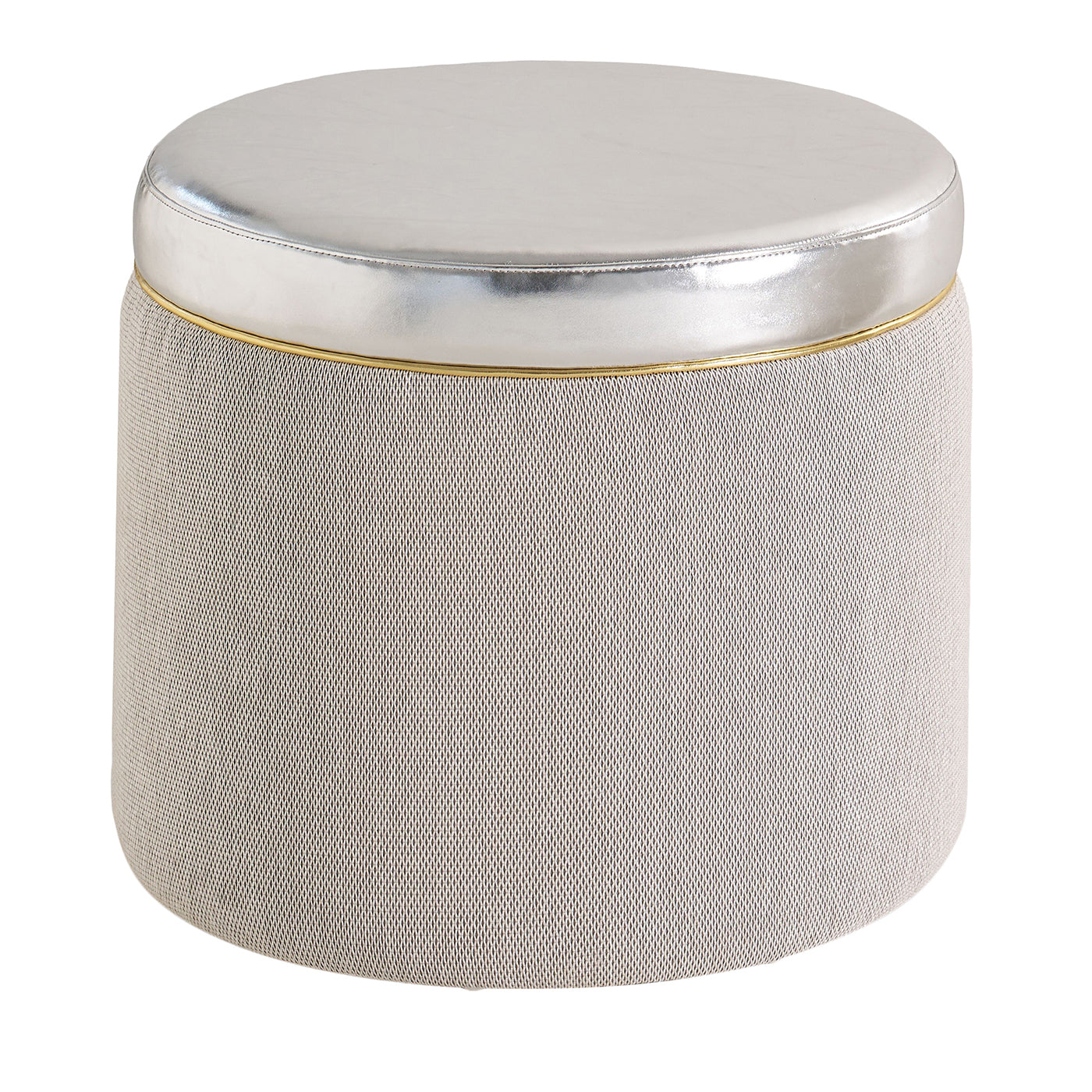 Silvery-Seat Cylindrical Pouf - Main view