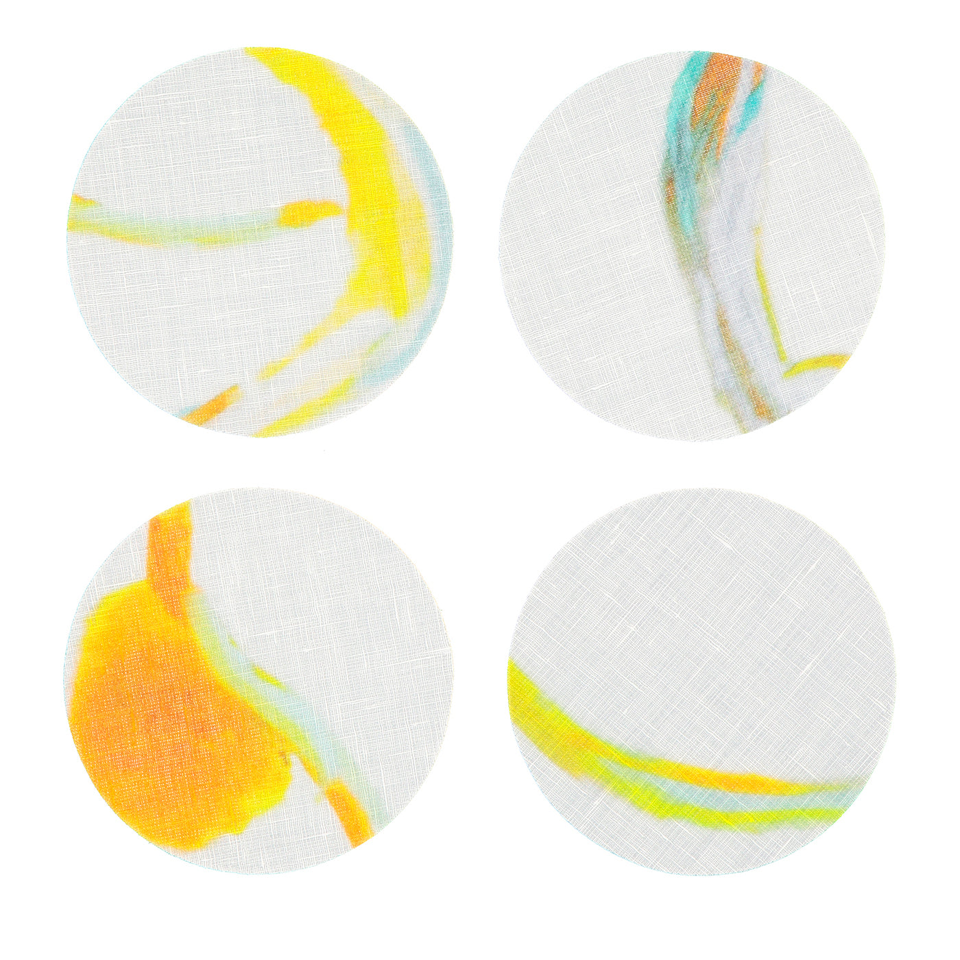 Set of 8 Light Flux Coated Coasters in White - Main view