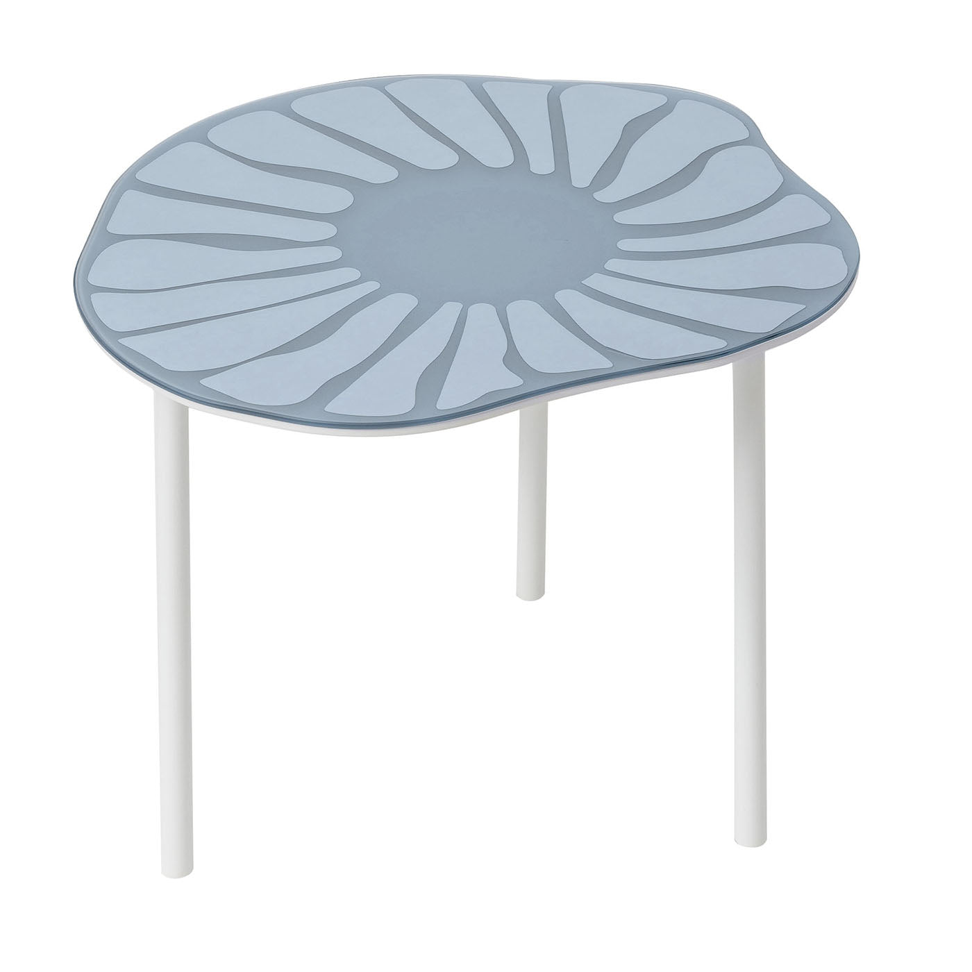 Cesareo Small Blue Glass Coffee Table - Main view