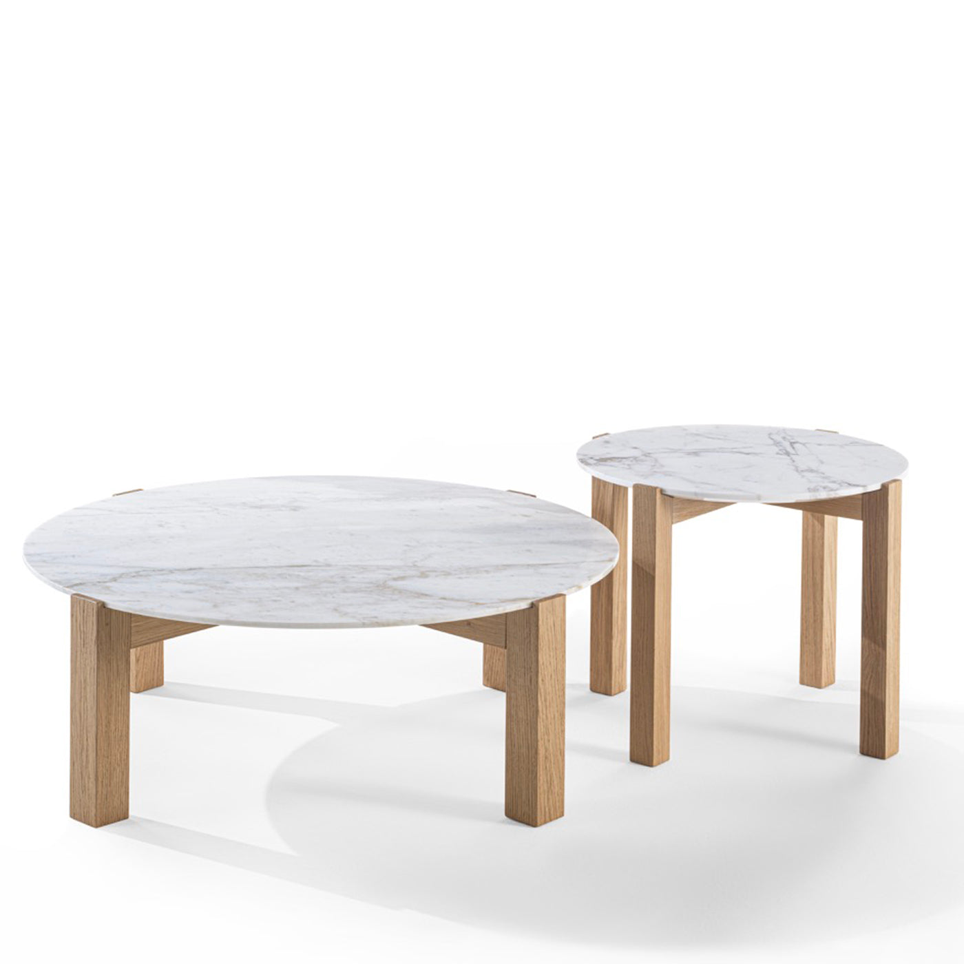 Moon 2 Round White Marble Side Table - Alternative view 4