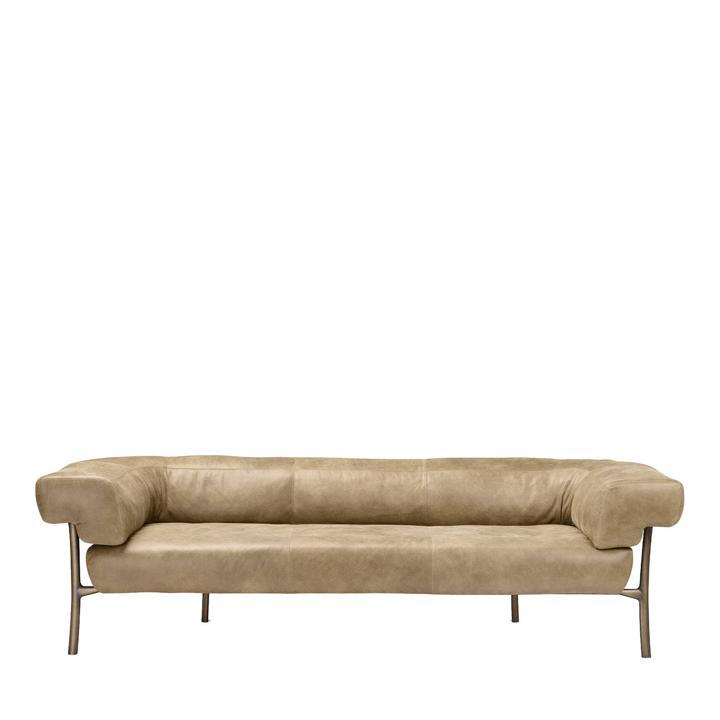 Katana Beige Leather Sofa by Paolo Rizzatto - Main view