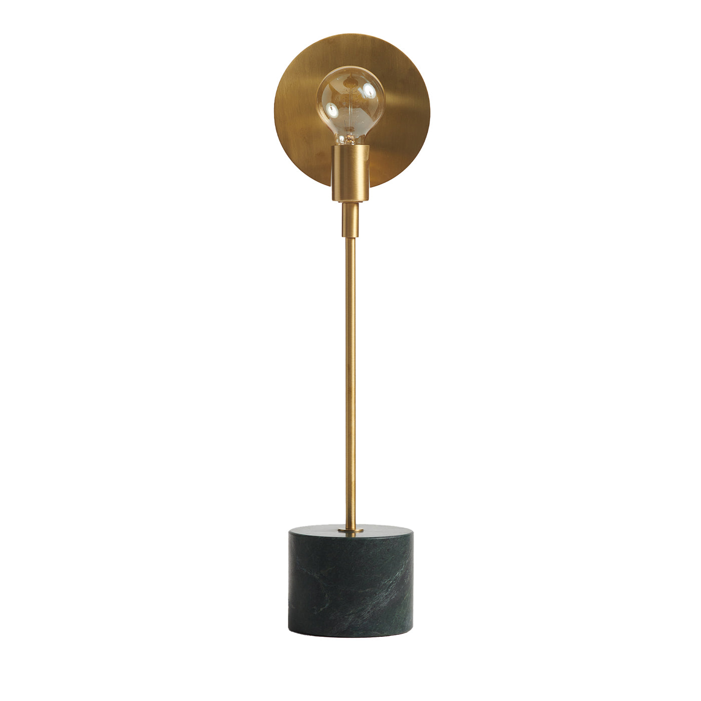 Essential Vanessa Satin Brass and Green Guatemala Marble Table Lamp - Main view