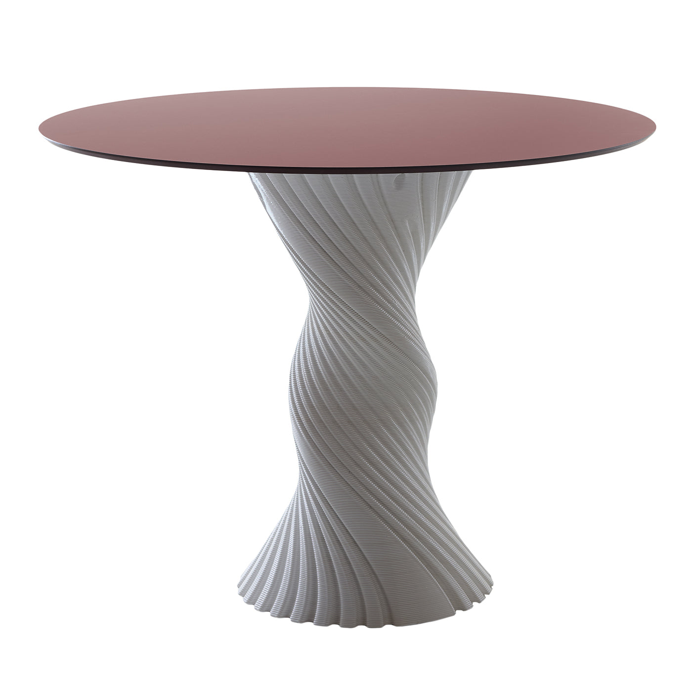 Mesa de comedor Tork de bioplástico blanco y rojo, diseño de Karim Rashid - Vista principal