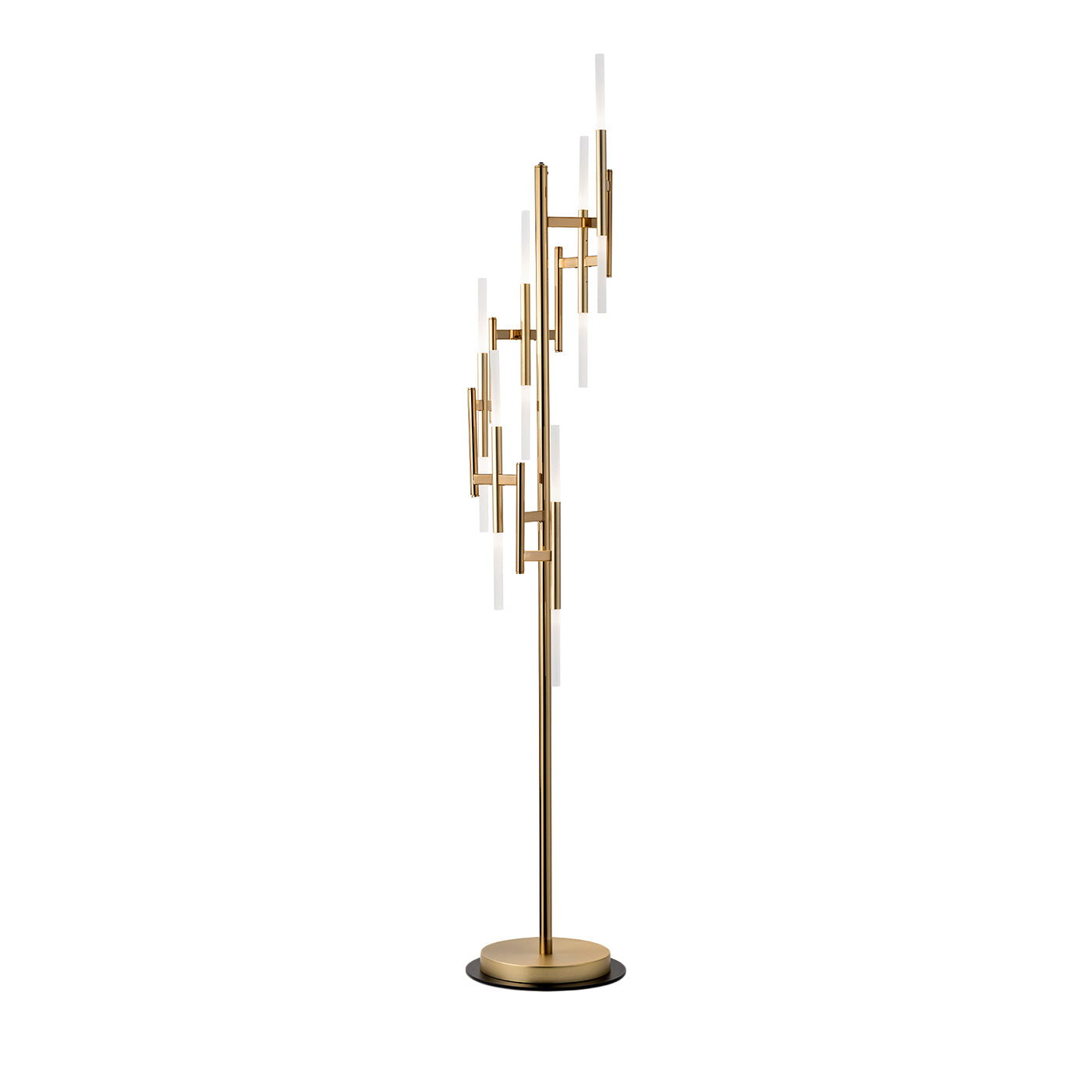 12-Light Ekle Floor Lamp in Brushed Gold with Bronze Accents - Main view
