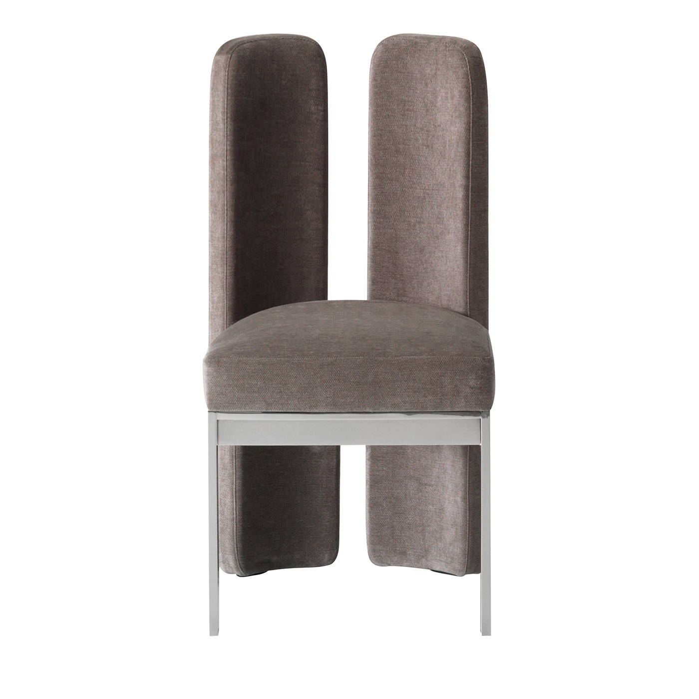 Nina gray velvet fabric with tall backrest chair - Main view