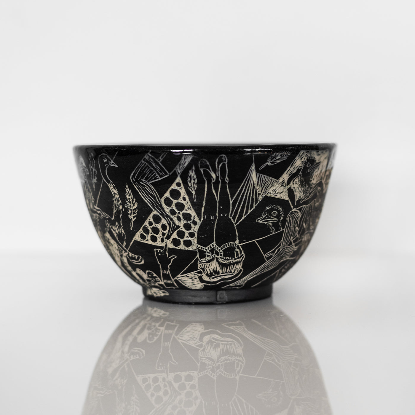 Lo Struzzo Black and Beige Grès Decorative Bowl - Alternative view 2