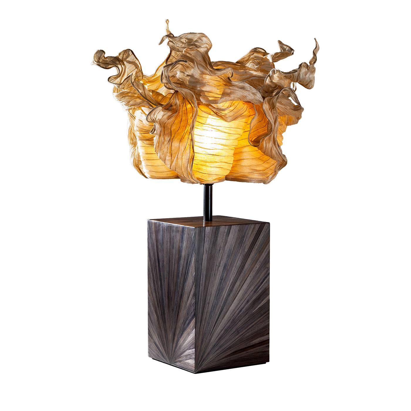 Boote Black Wood & Banaca Fiber Table Lamp - Main view