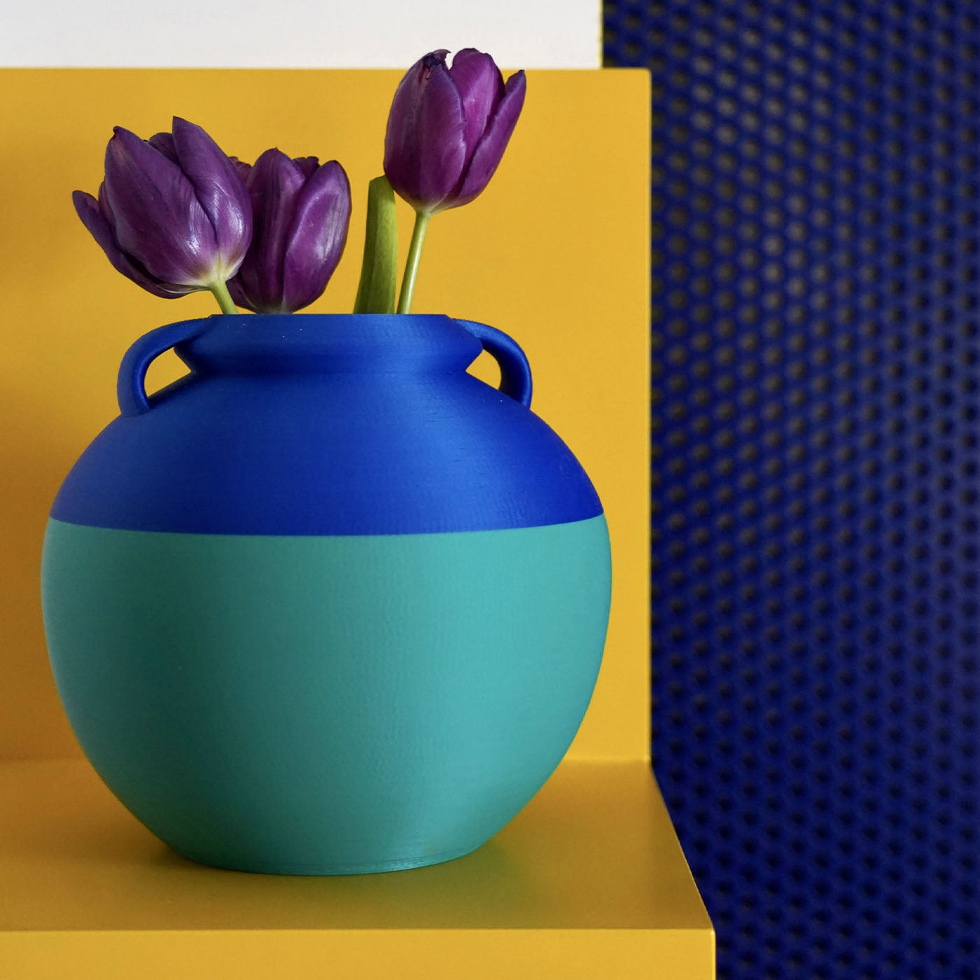 Numa Pompilio Large Emerald and Blue Pot Vase - Alternative view 1