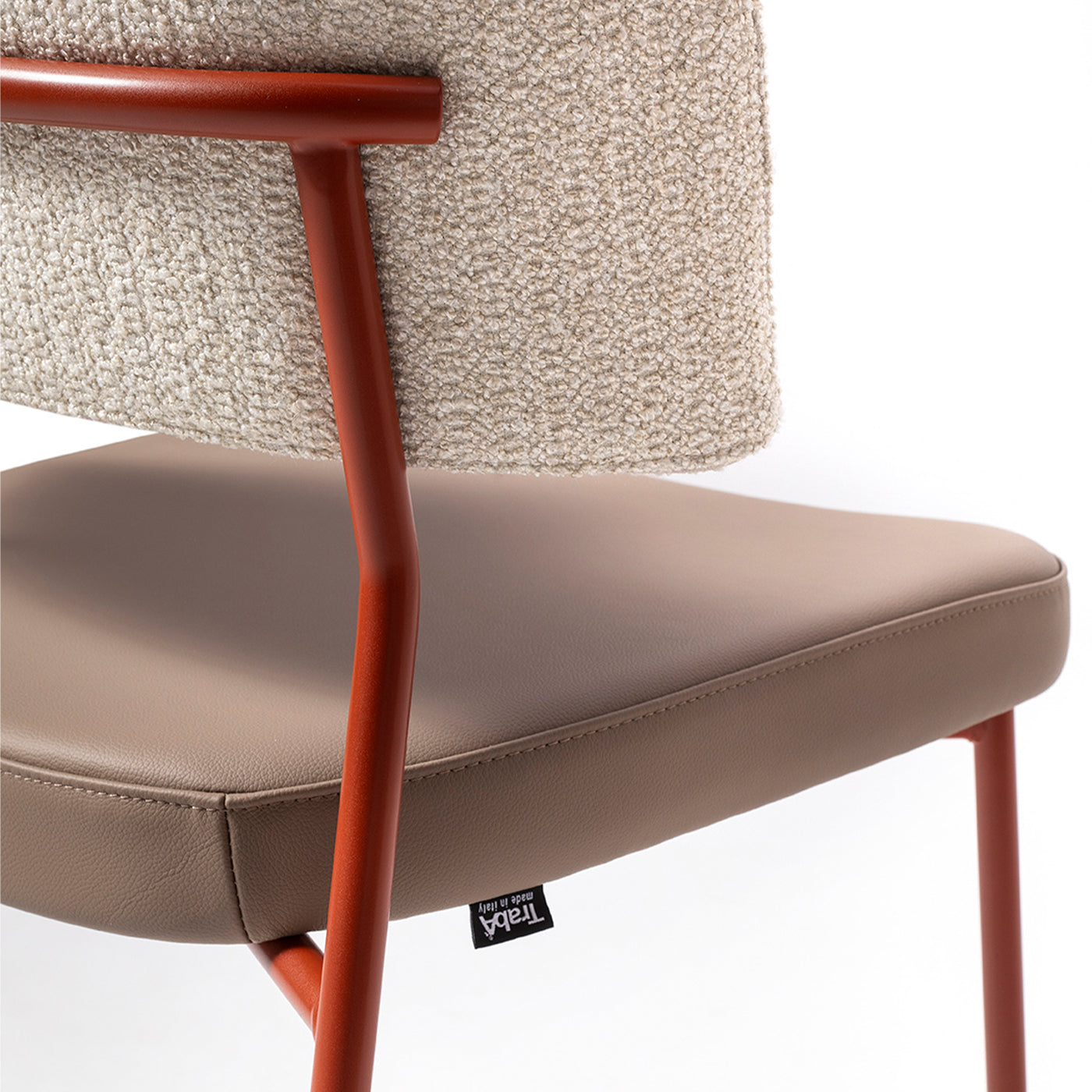 Marlen Met Im Beige Fabric & Brick-Red Metal Chair by EP Studio - Alternative view 3