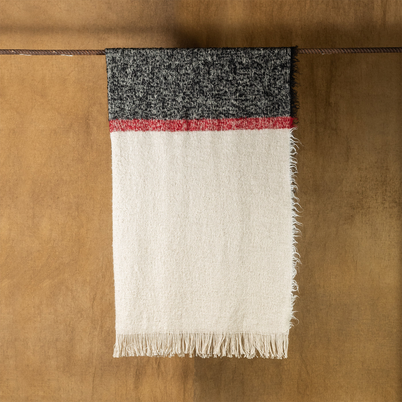 Bugiardo Fringed Polychrome Cotton & Mohair Wool Blanket - Alternative view 1