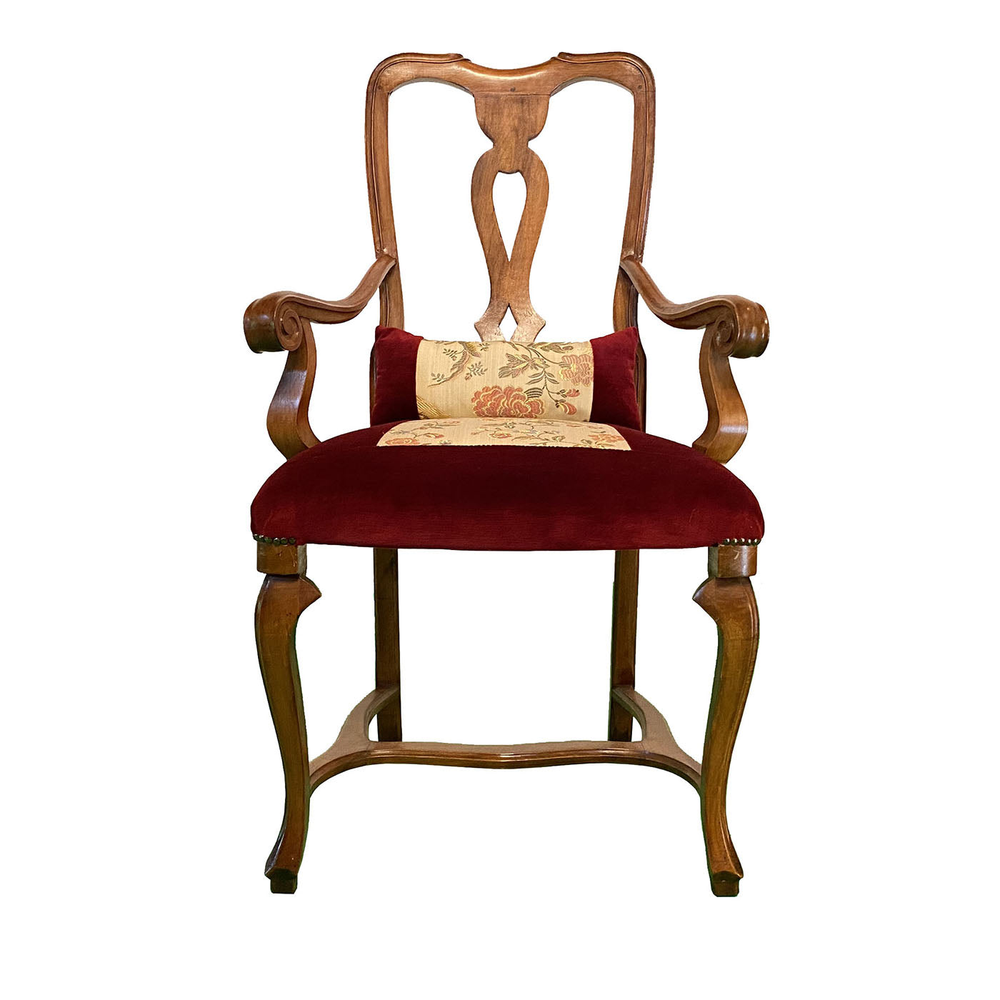 Burgunderfarbener Sessel im klassischen Stil - Hauptansicht