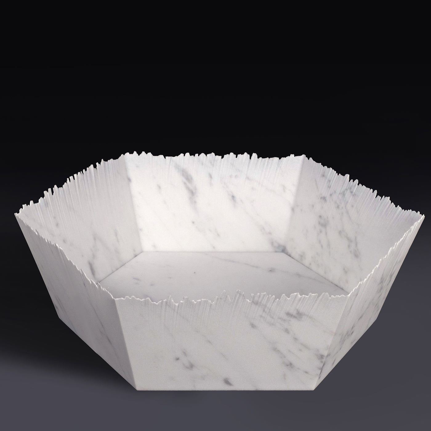 Ciotola a drappo in marmo di Carrara di Paolo Ulian - Vista alternativa 3