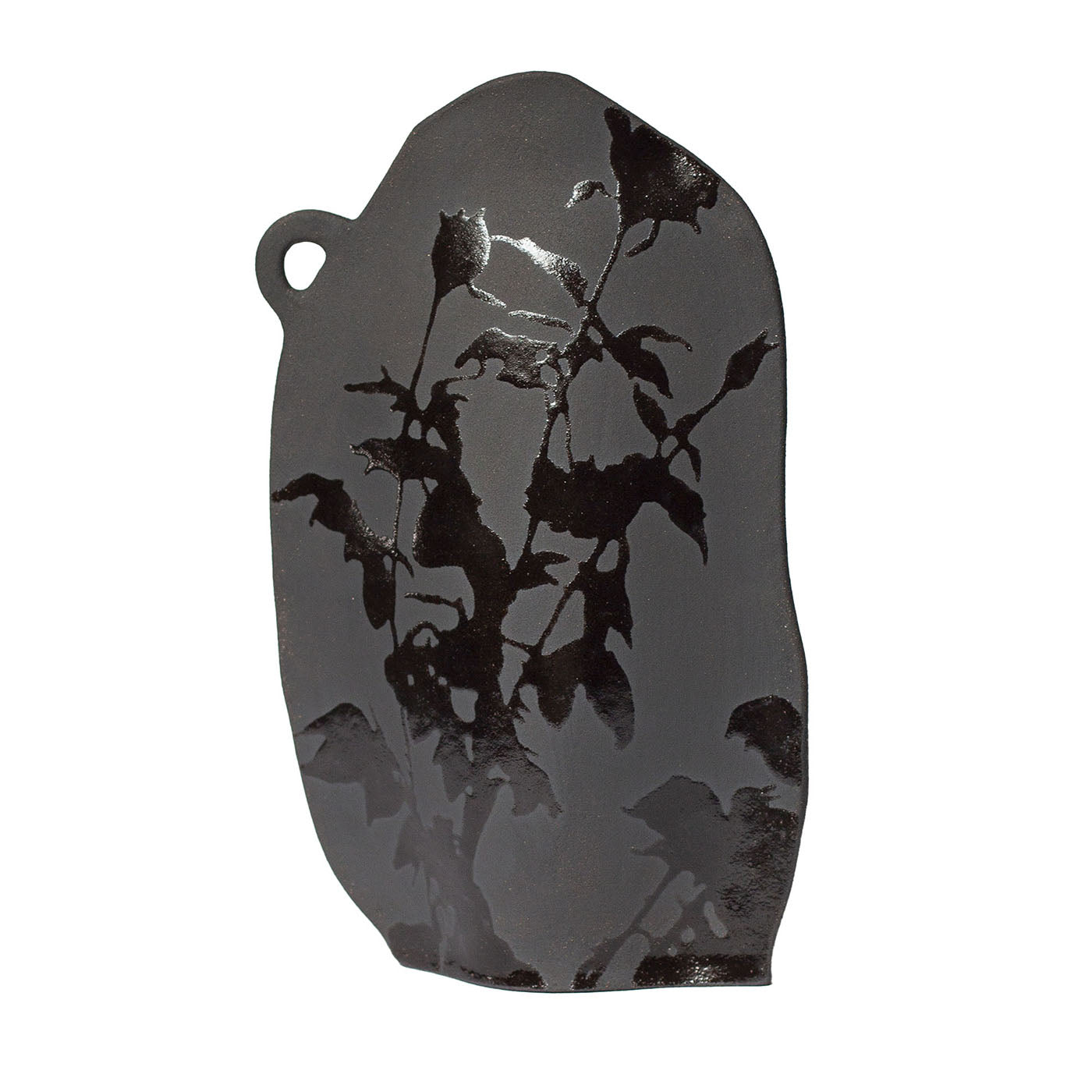 Ombra Black Stoneware With Glossy Details Vase #2 - Main view