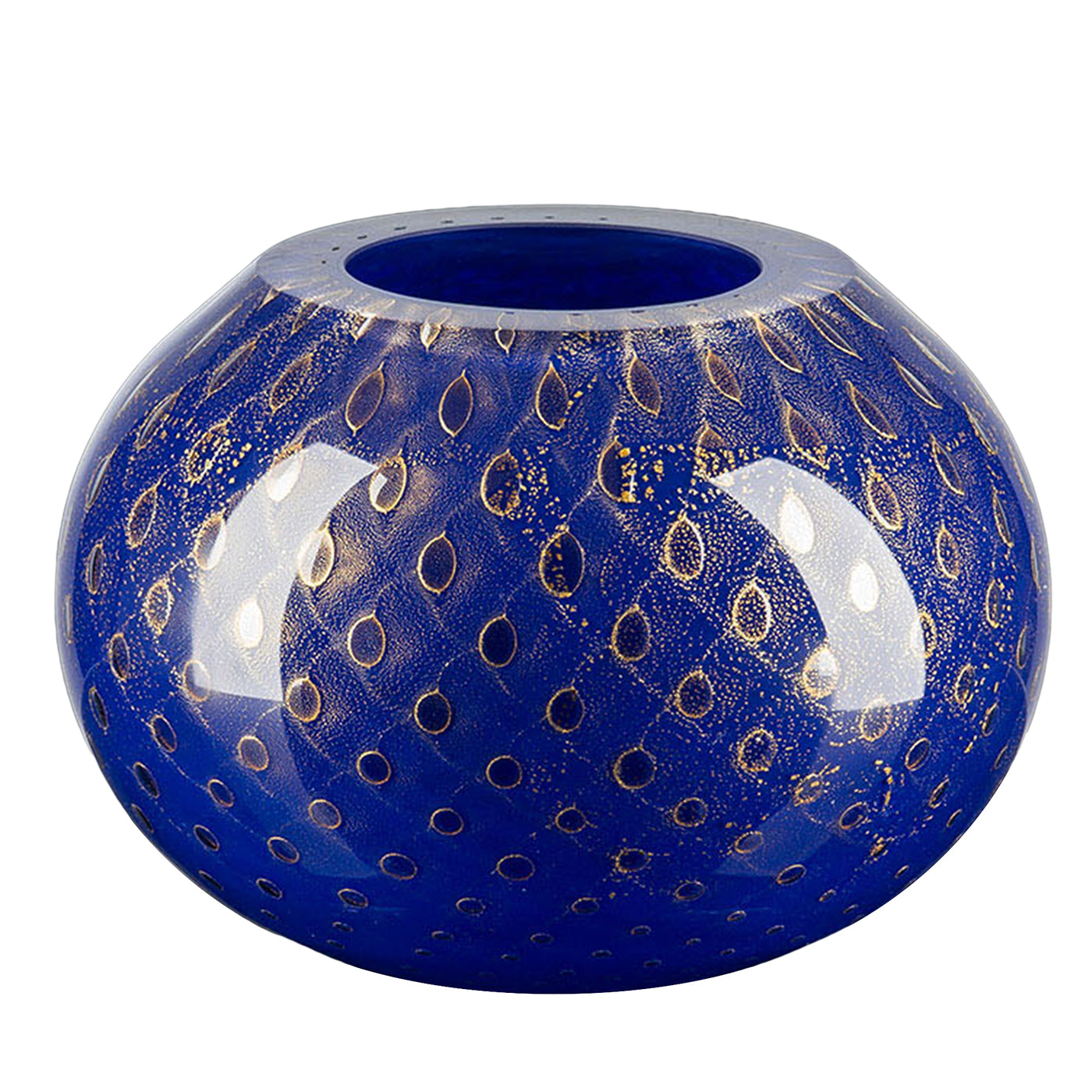 Mocenigo Sfera Gold &amp; Blau Vase - Hauptansicht