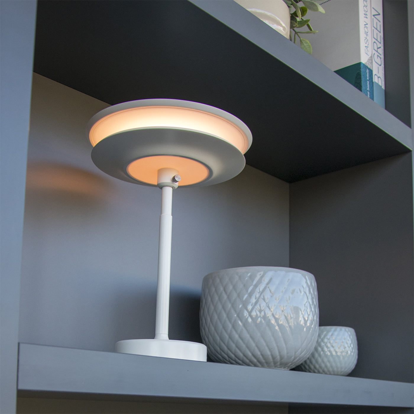 Lampe à poser rechargeable Drum White par Albore Design - Vue alternative 4