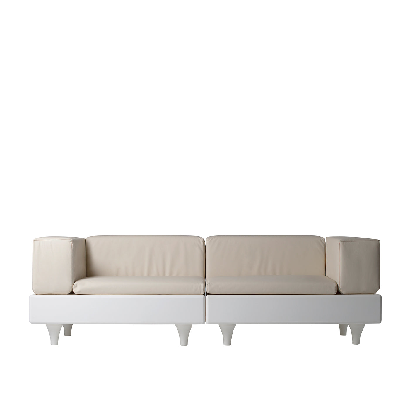 Happylife 2-Seater White and Beige Sofa - Alternative view 2