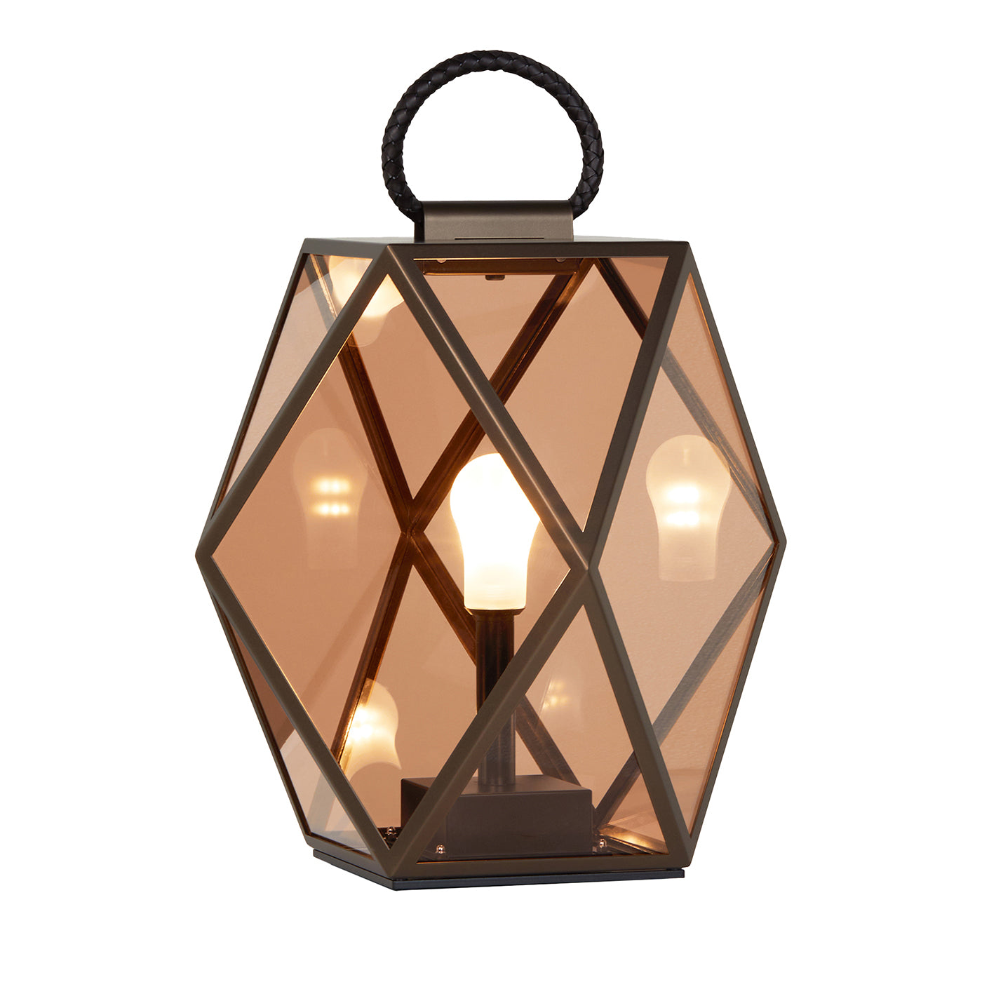 Muse Rechargeable Medium Bronzed Outdoor Lantern by Tristan Auer - Main view
